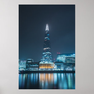 Póster The Shard London Bridge de noche