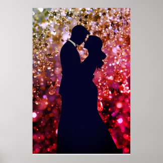 Póster The Silhouette of Young Love on a Wall Poster