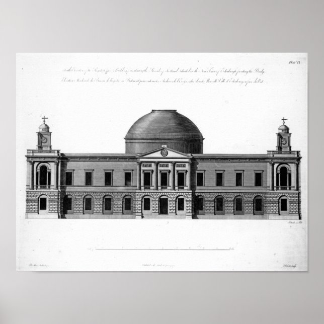 Póster The South Elevation of Register House, (Frente)