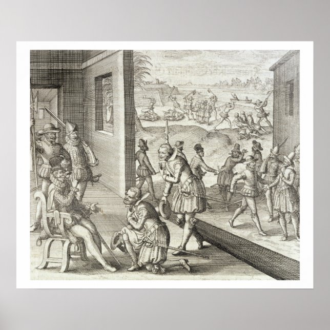 Póster The Spanish Capture Fort Caroline, 1565, from 'New (Frente)