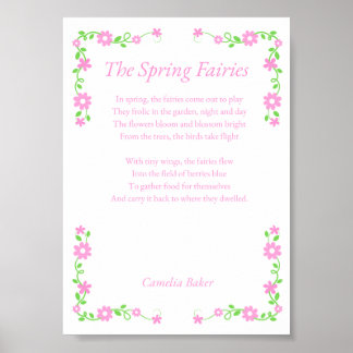 Póster The Spring Fairies Poem Print