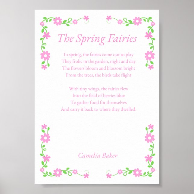 Póster The Spring Fairies Poem Print (Frente)