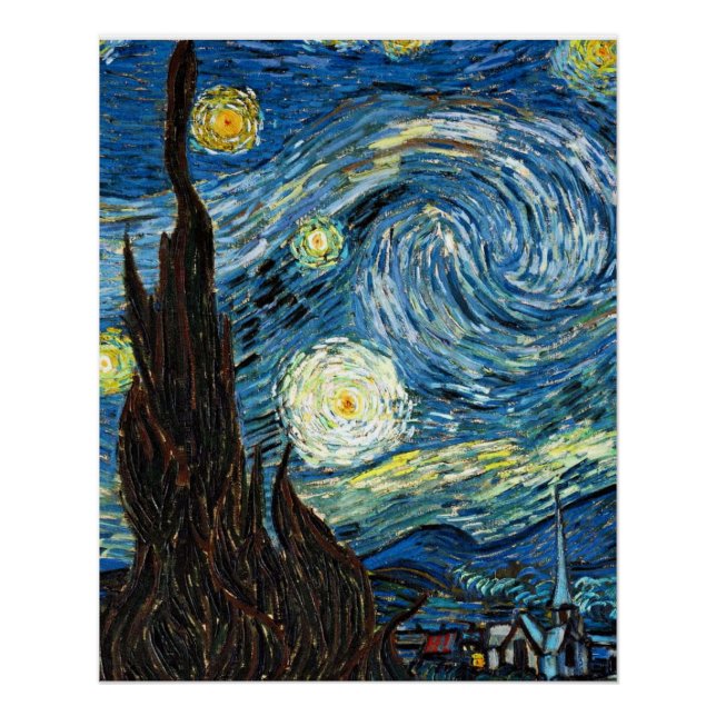 Póster The Starry Night by Vincent Van Gogh (Anverso)