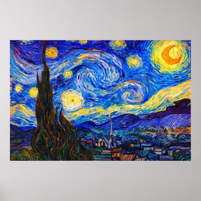 Póster The Starry Night by Vincent van Gogh (Frente)