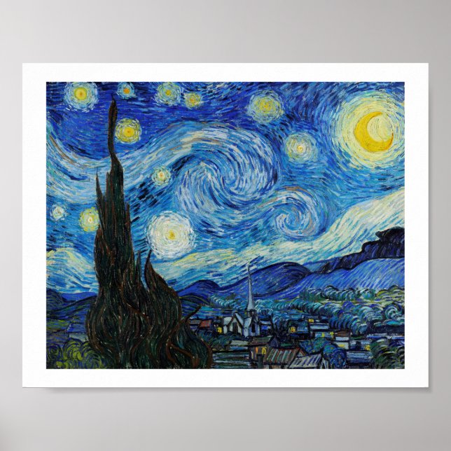 PÓSTER "THE STARY NIGHT" 1889 DE VINCENT VAN GOGH (Frente)