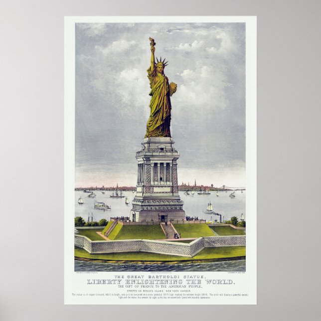 Póster The Statue of Liberty, The Great Bartholdi Statue (Frente)
