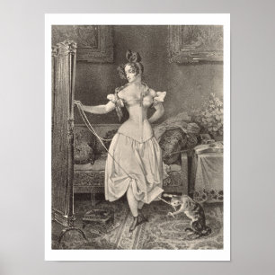 Póster The Stay-lace, engraved by Alfred Leon Lemercier (