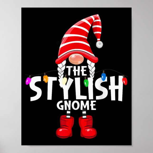 Póster The Stylish Gnome Christmas Matching Pajama  (Frente)