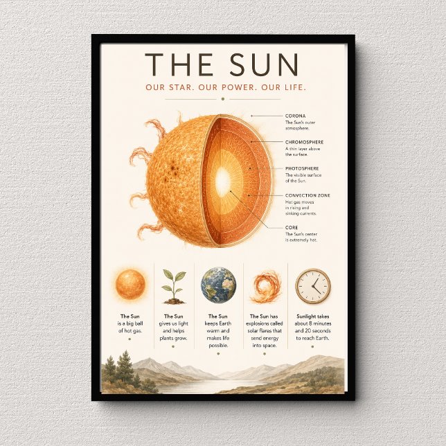Póster The Sun Educational | Sistema Solar Ciencia (Subido por el creador)