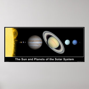 Póster The Sun y planetas de la Sistema Solar