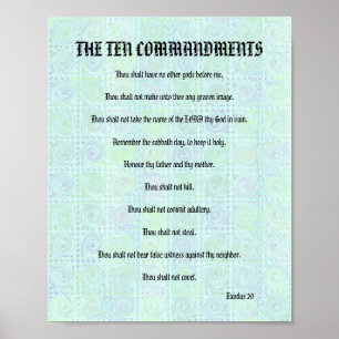 Póster The Ten Commandments - Greenish Twists Poster