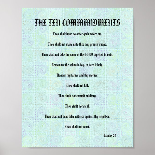 Póster The Ten Commandments - Greenish Twists Poster (Frente)