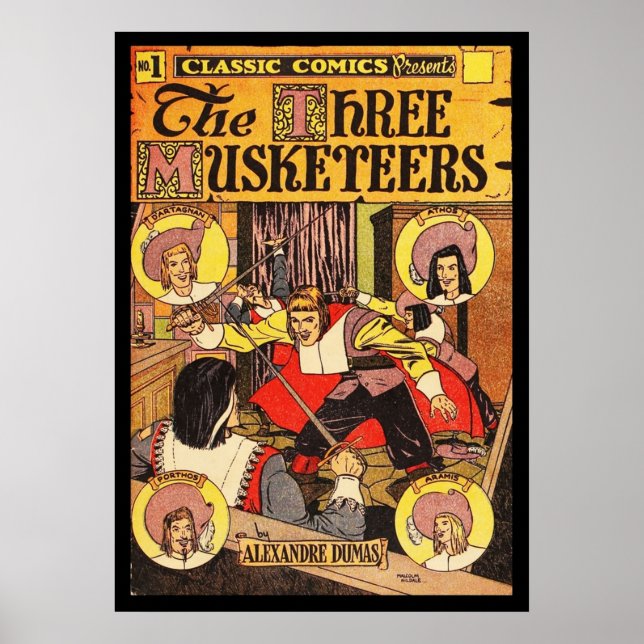 Póster The Three Musketeers Alexandre Dumas Comic Book Co (Frente)