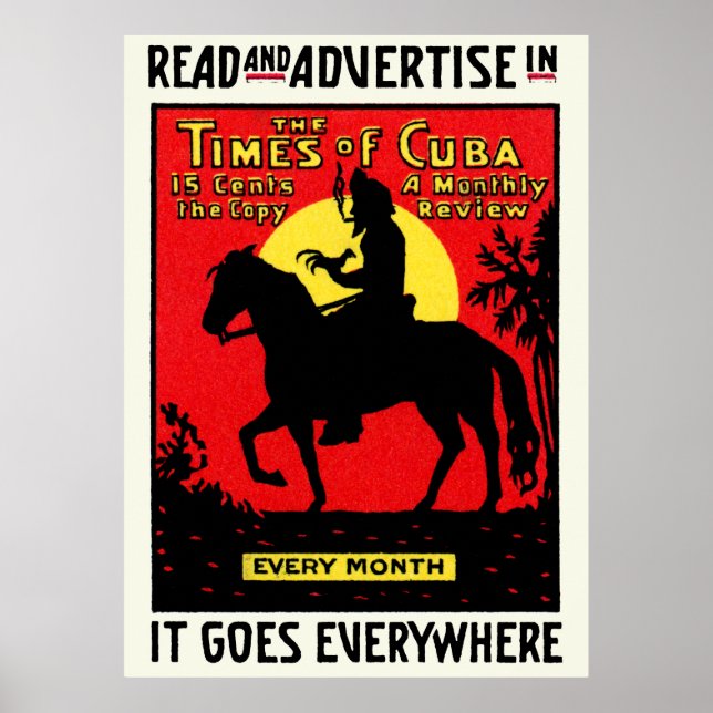 Póster The Times of Cuba de 1920 (Frente)