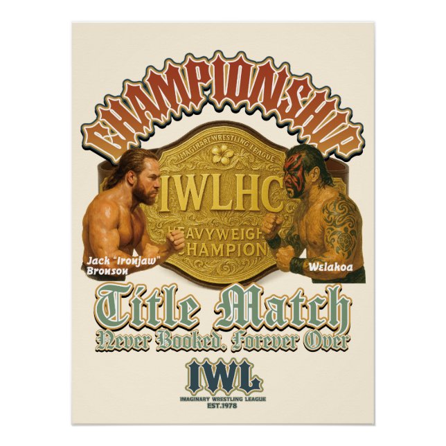 Póster "The Title Match" – IWL Pro Wrestling (Anverso)
