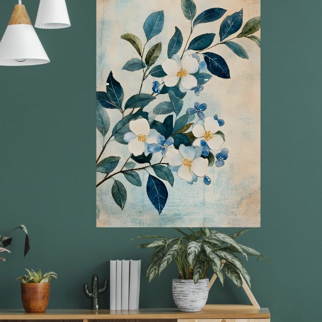 Póster The tree with golden leaves is a popular wall  (Salón 1)