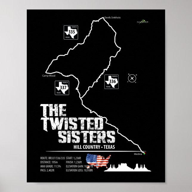 Póster The Twisted Sisters Texas USA Motorcycle 02 (Frente)