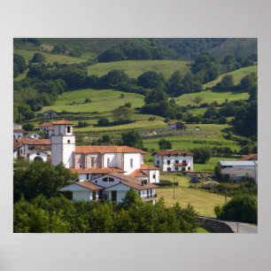 Póster The village of Amaiur in the Baztan Valley of