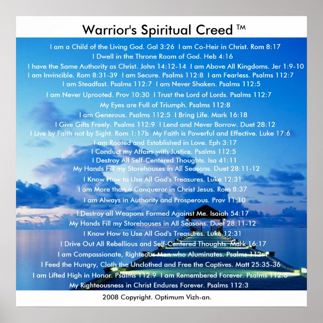 Póster The Warriors Creed by WarriorsCreed (Frente)
