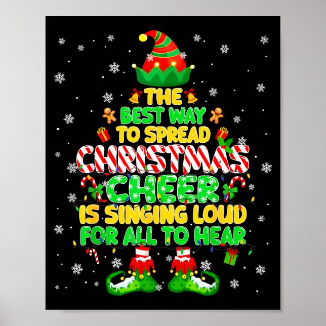 Póster The Way To Spread Christmas Elf Xmas Boys Mens Kid (Frente)