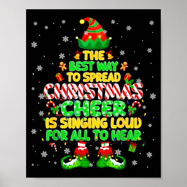 Póster The Way To Spread Christmas Elf Xmas Boys Mens Kid (Frente)