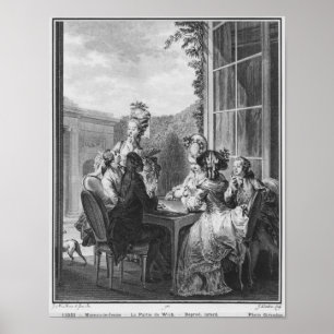 Póster The whist party, engraved by Jean Dambrun  1783