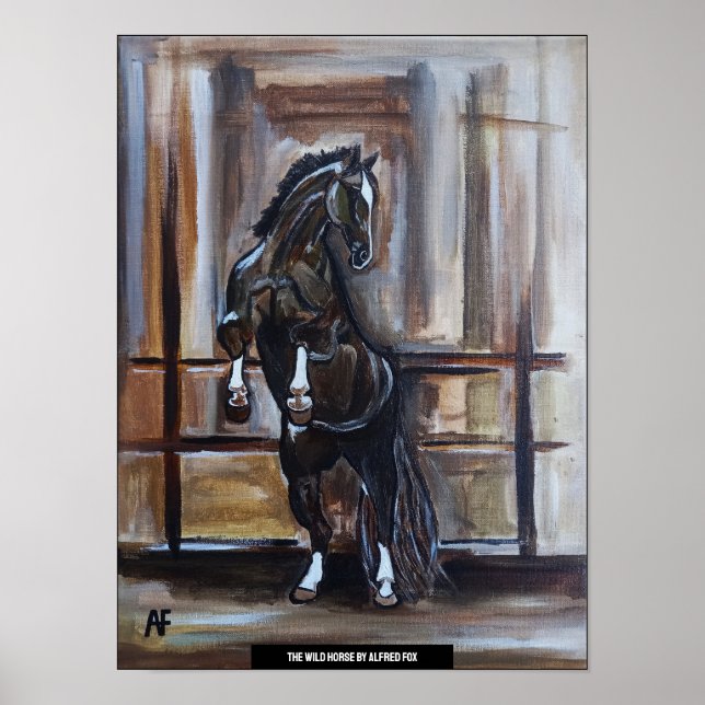 Póster The Wild Horse Painting by Alfred Fox (Frente)