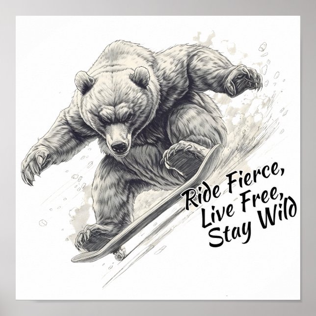 Póster The Wild Rider Bear Sketch (Frente)