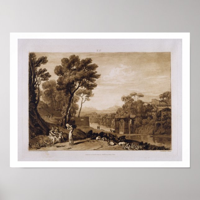 Póster The Woman and Tambourine, engraved by Charles Turn (Frente)