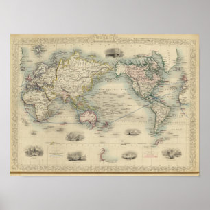 Póster The World On Mercator's Projection