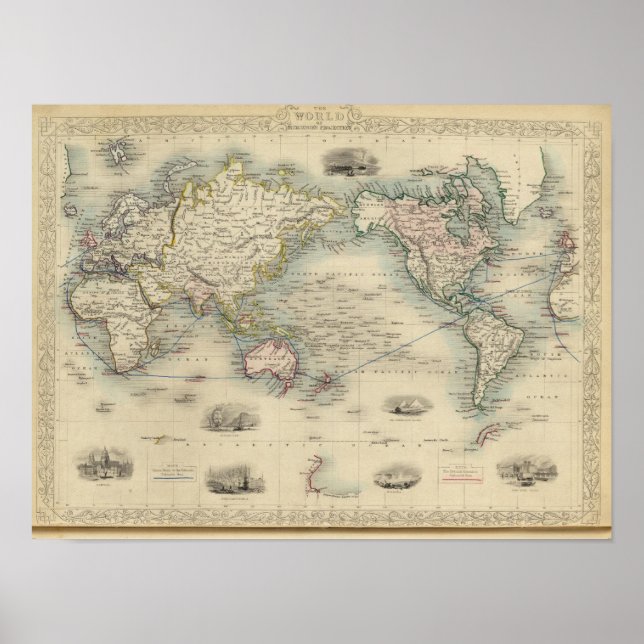 Póster The World On Mercator's Projection (Frente)
