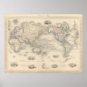 Póster The World On Mercator's Projection