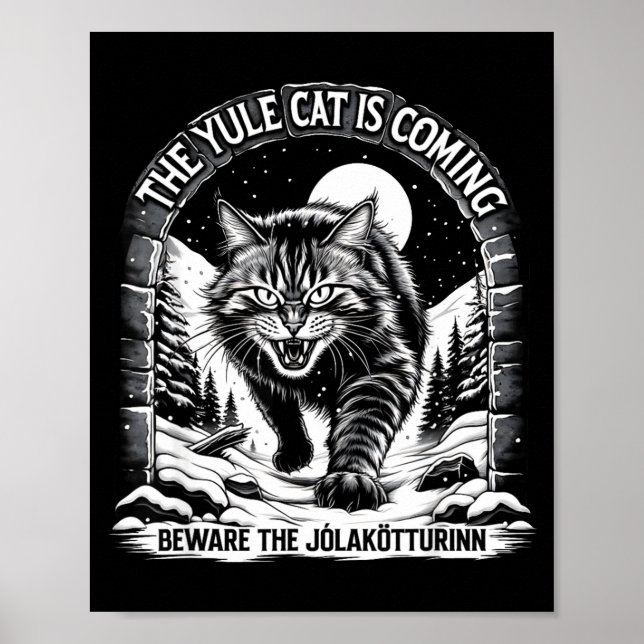 Póster The Yule Cat Is Coming Beware Jolakotturinn Quote  (Frente)