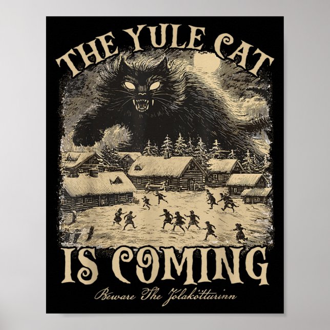 Póster The Yule Cat Is Coming Icelandic Christmas Cat Mom (Frente)