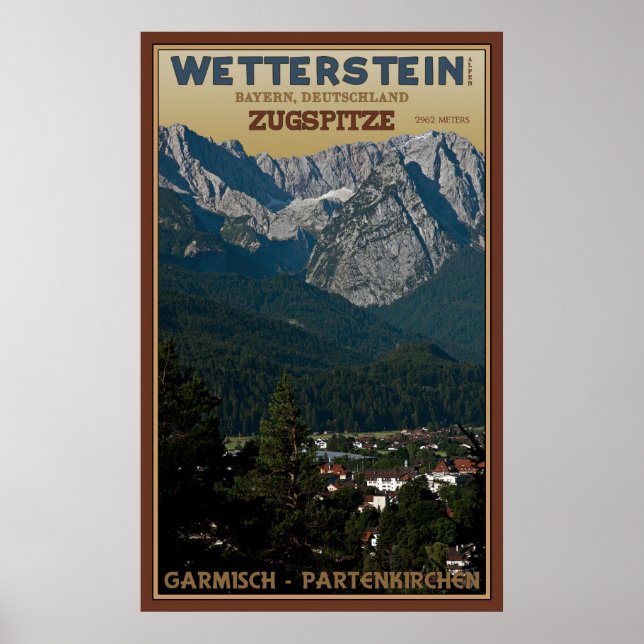 Póster The Zugspitze above Garmisch-Partenkirchen (Frente)