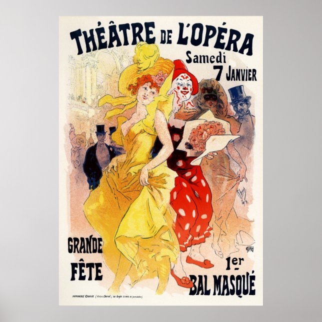 Póster Theatre de l'Opera - Grand Fete, Jules Cheret (Frente)