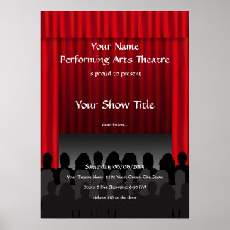 Póster Theatre Performing Arts Stage Show Poster