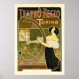 Póster THEATRO REGIO Torino Italia Ópera Casa de Música