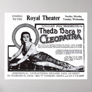 Póster Theda Bara 1920 poster y película vintage