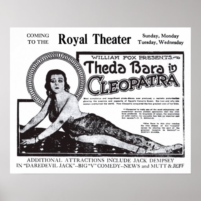 Póster Theda Bara 1920 poster y película vintage (Frente)