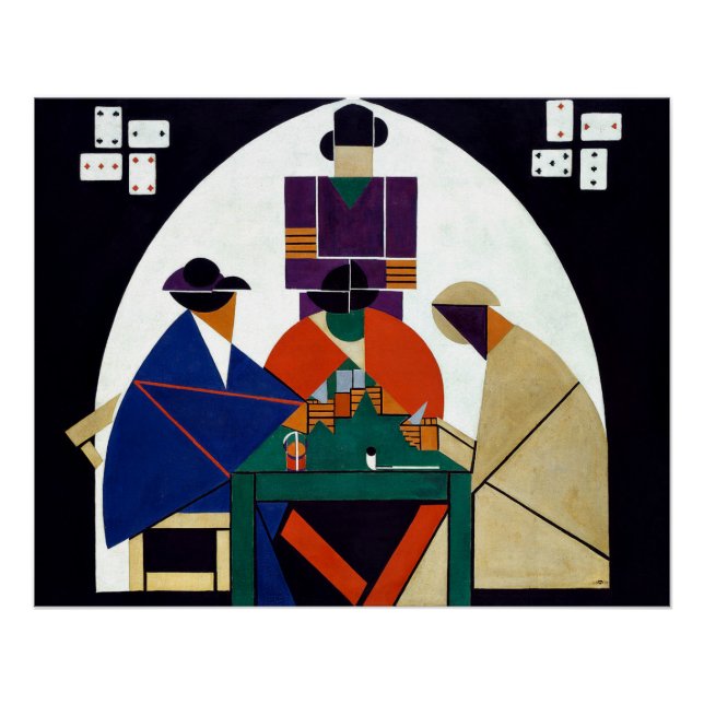 Póster Theo van Doesburg - Jugadores de Cartas (Anverso)