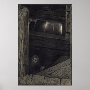 Póster Theodor Kittelsen Pesta i trappen (Pesta en