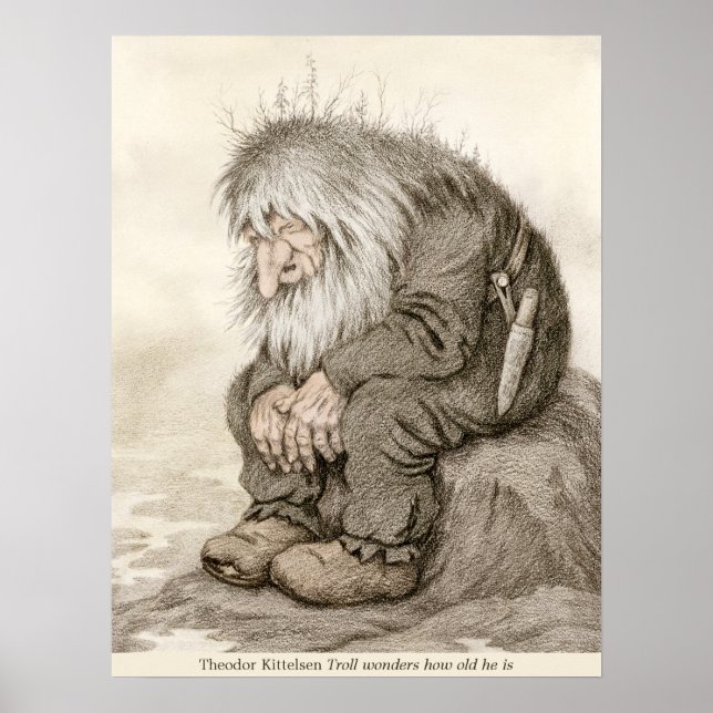 Póster Theodor Kittelsen Troll se pregunta cómo de antigu (Frente)