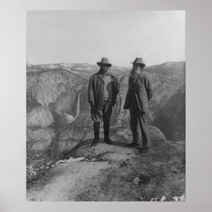 Póster Theodore Roosevelt y John Muir en punto del