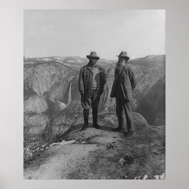 Póster Theodore Roosevelt y John Muir sobre el punto glac (Frente)