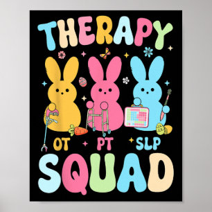 Póster Therapy Squad Easter Day Slp Ot Bunny Eggs Ther
