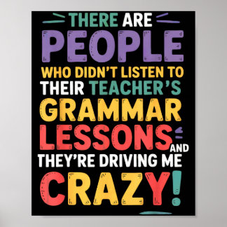 Póster There Their Theyre English Grammar Teacher Funny H