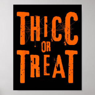 Póster Thicc O Trate Gracioso Halloween Entrenamiento Fit