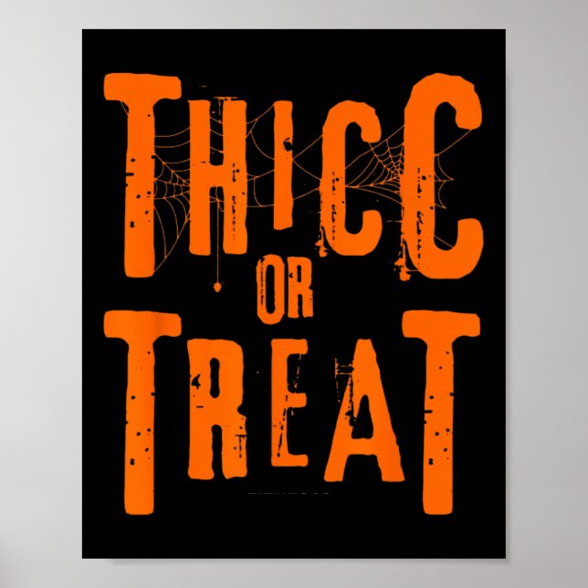 Póster Thicc O Trate Gracioso Halloween Entrenamiento Fit (Frente)