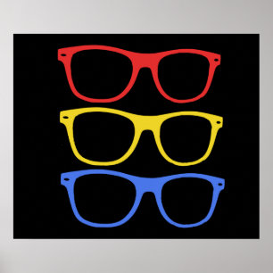 Póster thick rimmed glasses poster